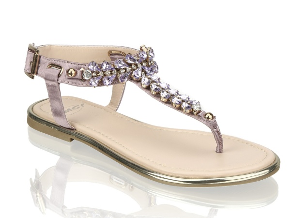sandále OMG! s lila kamienkovým zdobením; 40 €