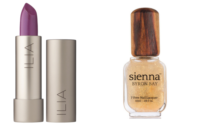 polomatný rúž Ilia Beauty a lak na nechty Mystical Top Coat Sienna Byron Bay