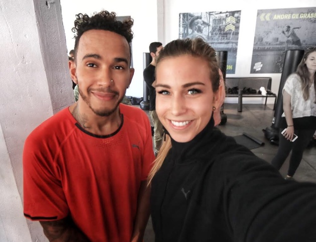 Eliška Hudcová a Lewis Hamilton