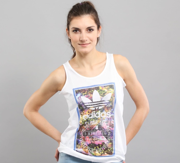 adidas Tongue L Tank bielej