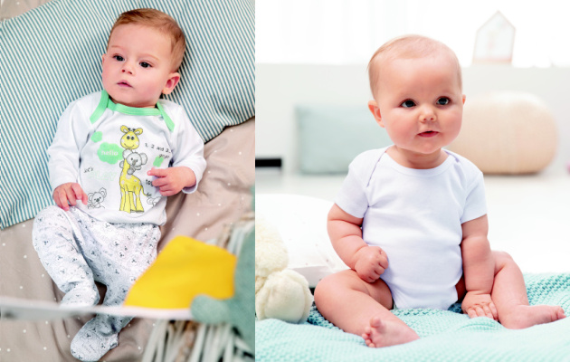 dojčenská súprava za 6 € a unisex body 5 kusov za 7 Sk
